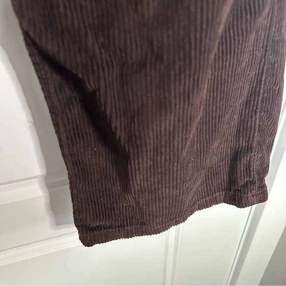 ZARA HIGH RISE WIDE LEG CORDUROY PANT IN BROWN SIZE 2 - Picture 7 of 11